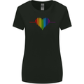 LGBT Gay Pulse Heart Gay Pride Awareness Womens Wider Cut T-Shirt Black