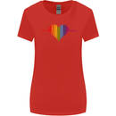 LGBT Gay Pulse Heart Gay Pride Awareness Womens Wider Cut T-Shirt Red