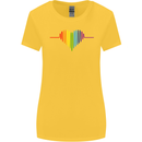 LGBT Gay Pulse Heart Gay Pride Awareness Womens Wider Cut T-Shirt Yellow