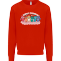LGBT Happy Purride Funny Gay Cats Kids Sweatshirt Jumper Bright Red