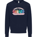 LGBT Happy Purride Funny Gay Cats Kids Sweatshirt Jumper Navy Blue