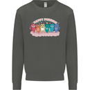 LGBT Happy Purride Funny Gay Cats Kids Sweatshirt Jumper Storm Grey