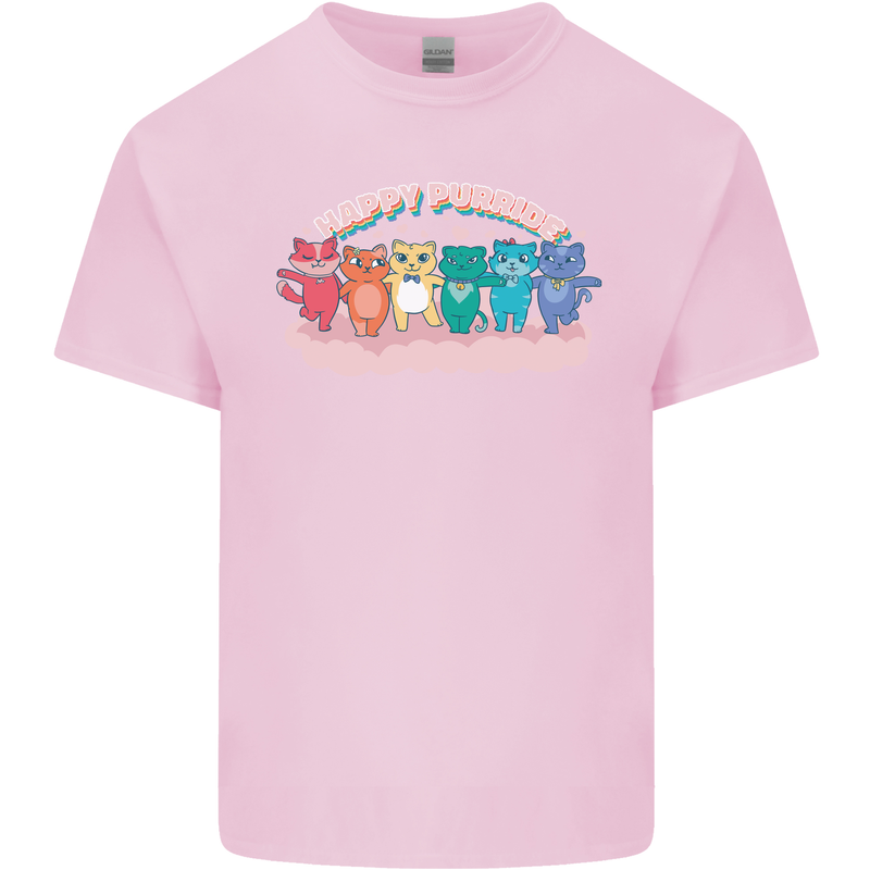 LGBT Happy Purride Funny Gay Cats Kids T-Shirt Childrens Light Pink