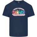 LGBT Happy Purride Funny Gay Cats Kids T-Shirt Childrens Navy Blue