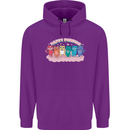 LGBT Happy Purride Funny Gay Cats Mens 80% Cotton Hoodie Purple