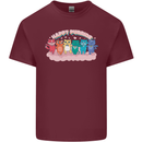 LGBT Happy Purride Funny Gay Cats Mens Cotton T-Shirt Tee Top Maroon