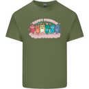 LGBT Happy Purride Funny Gay Cats Mens Cotton T-Shirt Tee Top Military Green