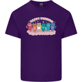 LGBT Happy Purride Funny Gay Cats Mens Cotton T-Shirt Tee Top Purple