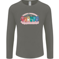 LGBT Happy Purride Funny Gay Cats Mens Long Sleeve T-Shirt Charcoal
