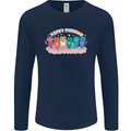 LGBT Happy Purride Funny Gay Cats Mens Long Sleeve T-Shirt Navy Blue