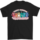 LGBT Happy Purride Funny Gay Cats Mens T-Shirt Cotton Gildan Black