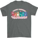 LGBT Happy Purride Funny Gay Cats Mens T-Shirt Cotton Gildan Charcoal
