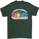LGBT Happy Purride Funny Gay Cats Mens T-Shirt Cotton Gildan Forest Green