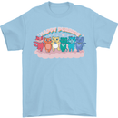 LGBT Happy Purride Funny Gay Cats Mens T-Shirt Cotton Gildan Light Blue