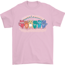 LGBT Happy Purride Funny Gay Cats Mens T-Shirt Cotton Gildan Light Pink