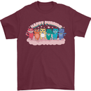 LGBT Happy Purride Funny Gay Cats Mens T-Shirt Cotton Gildan Maroon