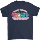LGBT Happy Purride Funny Gay Cats Mens T-Shirt Cotton Gildan Navy Blue