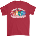 LGBT Happy Purride Funny Gay Cats Mens T-Shirt Cotton Gildan Red