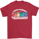 LGBT Happy Purride Funny Gay Cats Mens T-Shirt Cotton Gildan Red