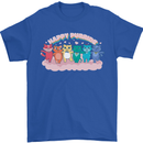 LGBT Happy Purride Funny Gay Cats Mens T-Shirt Cotton Gildan Royal Blue