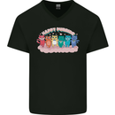 LGBT Happy Purride Funny Gay Cats Mens V-Neck Cotton T-Shirt Black