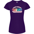LGBT Happy Purride Funny Gay Cats Womens Petite Cut T-Shirt Purple