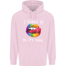 LGBT I Licked it So It's Mine Gay Pride Day Childrens Kids Hoodie Light Pink