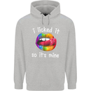 LGBT I Licked it So It's Mine Gay Pride Day Childrens Kids Hoodie Sports Grey