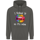 LGBT I Licked it So It's Mine Gay Pride Day Childrens Kids Hoodie Storm Grey