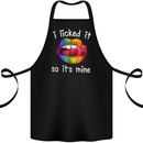 LGBT I Licked it So It's Mine Gay Pride Day Cotton Apron 100% Organic Black