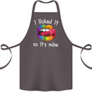 LGBT I Licked it So It's Mine Gay Pride Day Cotton Apron 100% Organic Dark Grey