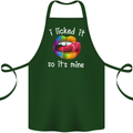 LGBT I Licked it So It's Mine Gay Pride Day Cotton Apron 100% Organic Forest Green