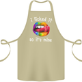 LGBT I Licked it So It's Mine Gay Pride Day Cotton Apron 100% Organic Khaki