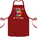 LGBT I Licked it So It's Mine Gay Pride Day Cotton Apron 100% Organic Maroon