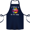 LGBT I Licked it So It's Mine Gay Pride Day Cotton Apron 100% Organic Navy Blue