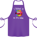 LGBT I Licked it So It's Mine Gay Pride Day Cotton Apron 100% Organic Purple