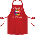 LGBT I Licked it So It's Mine Gay Pride Day Cotton Apron 100% Organic Red