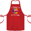 LGBT I Licked it So It's Mine Gay Pride Day Cotton Apron 100% Organic Red