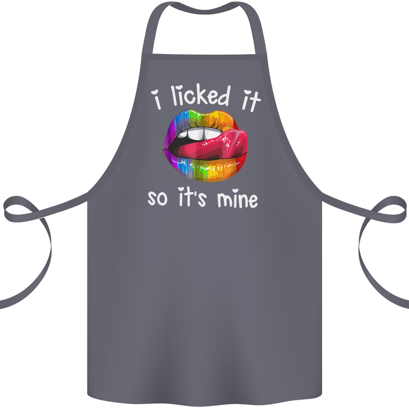 LGBT I Licked it So It's Mine Gay Pride Day Cotton Apron 100% Organic Steel