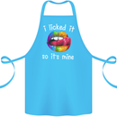 LGBT I Licked it So It's Mine Gay Pride Day Cotton Apron 100% Organic Turquoise