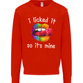 LGBT I Licked it So It's Mine Gay Pride Day Kids Sweatshirt Jumper Bright Red