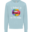 LGBT I Licked it So It's Mine Gay Pride Day Kids Sweatshirt Jumper Light Blue