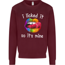 LGBT I Licked it So It's Mine Gay Pride Day Kids Sweatshirt Jumper Maroon