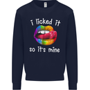 LGBT I Licked it So It's Mine Gay Pride Day Kids Sweatshirt Jumper Navy Blue