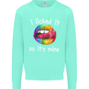 LGBT I Licked it So It's Mine Gay Pride Day Kids Sweatshirt Jumper Peppermint