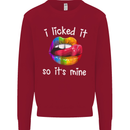 LGBT I Licked it So It's Mine Gay Pride Day Kids Sweatshirt Jumper Red