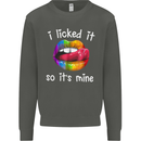 LGBT I Licked it So It's Mine Gay Pride Day Kids Sweatshirt Jumper Storm Grey