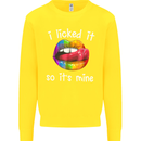 LGBT I Licked it So It's Mine Gay Pride Day Kids Sweatshirt Jumper Yellow