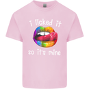 LGBT I Licked it So It's Mine Gay Pride Day Kids T-Shirt Childrens Light Pink