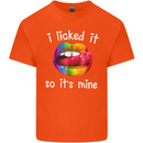 LGBT I Licked it So It's Mine Gay Pride Day Kids T-Shirt Childrens Orange
